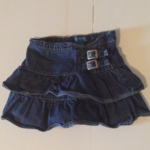 Ruffle jean skirt
